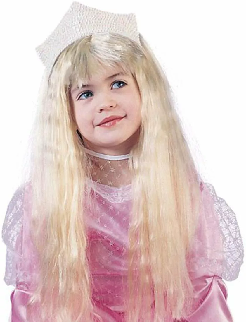 Fun World Big Girls Long Blonde Wig Glamour Princess Hair yellow