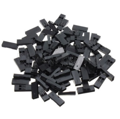100PCS 2.54mm 2P Pitch Dupont Jumper Wire Cable Housing Female Connector