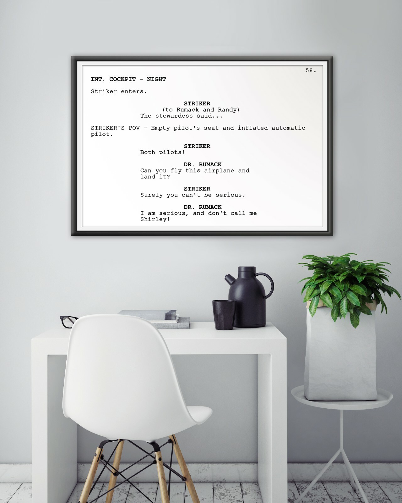 AIRPLANE Screenplay POSTER! (up to 24" x 36") - Movie - Leslie Nielsen - Comedy