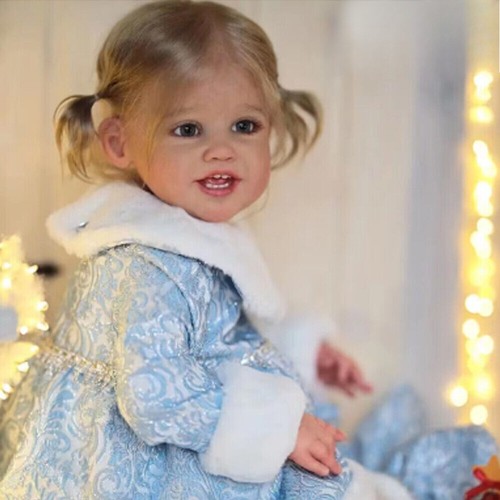 Cute Girl 30in Reborn Doll Toddler Cloth Body Rooted Hair Handmade Birthday Gift - Picture 2 of 4