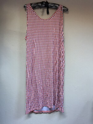 Uniqlo Womens Sleeveless Straight Dress Large Multicolor Scoop Neck Triangle