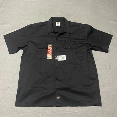 Dickies Shirt Men's XL Black 1574 Short Sleeve Work Embroidered Chris Stapleton