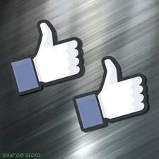 (2) TWO FACEBOOK THUMBS UP Vinyl Decal Sticker For Car Laptop Skateboard NEW (2) TWO FACEBOOK THUMBS UP Vinyl Decal Sticker For Car Laptop Skateboard NEW