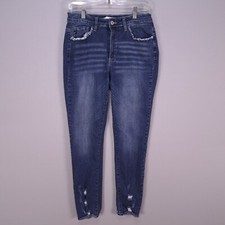 Kancan Jeans Womens 13/30 Blue Skinny Ankle Raw Hem Stretch Denim KC5102D