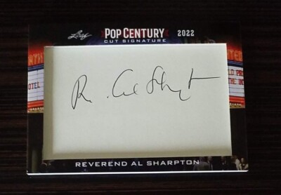 Reverend Al Sharpton 2022 Leaf Pop Century Auto Autograph Cut Signature