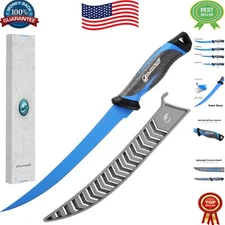 9-Inch German G4116 Stainless Steel Fillet Knife with Non-Slip Handle & Sheath