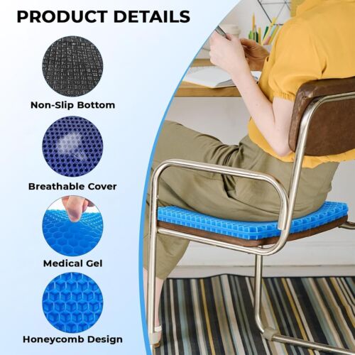 Honeycomb Orthopaedic Gel Seat Cushion Egg Pad For Long Sitting Office Car Chair - Picture 3 of 7