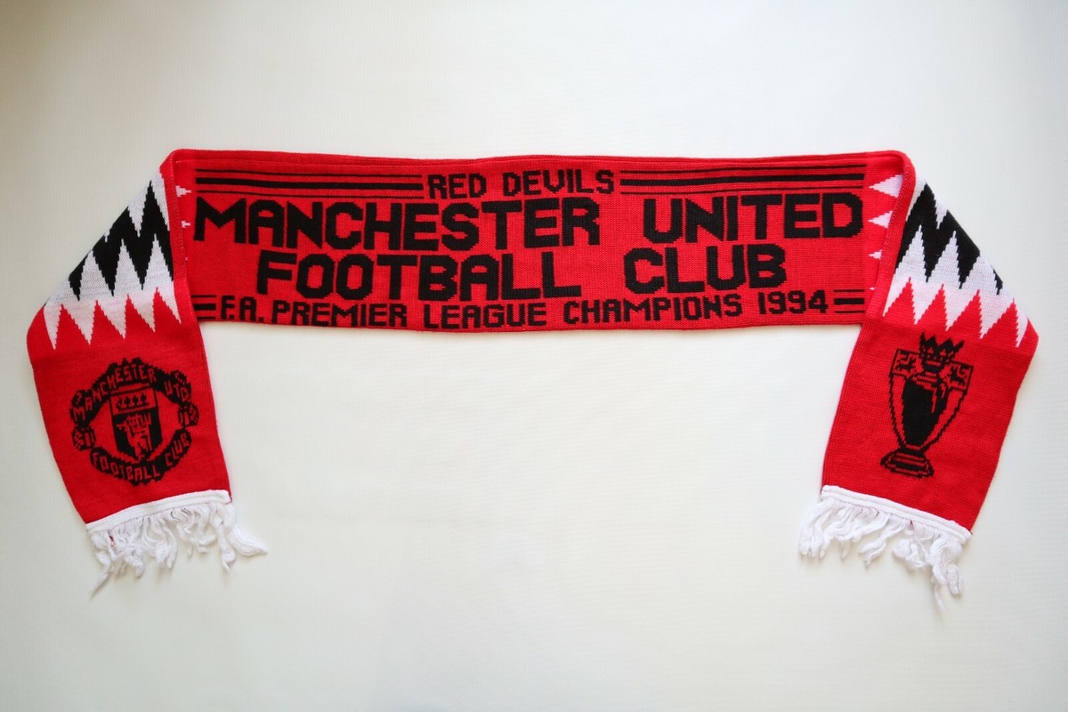 Foulard Vintage Manchester United 1993 (années 90, 120 Cm, Bon état)