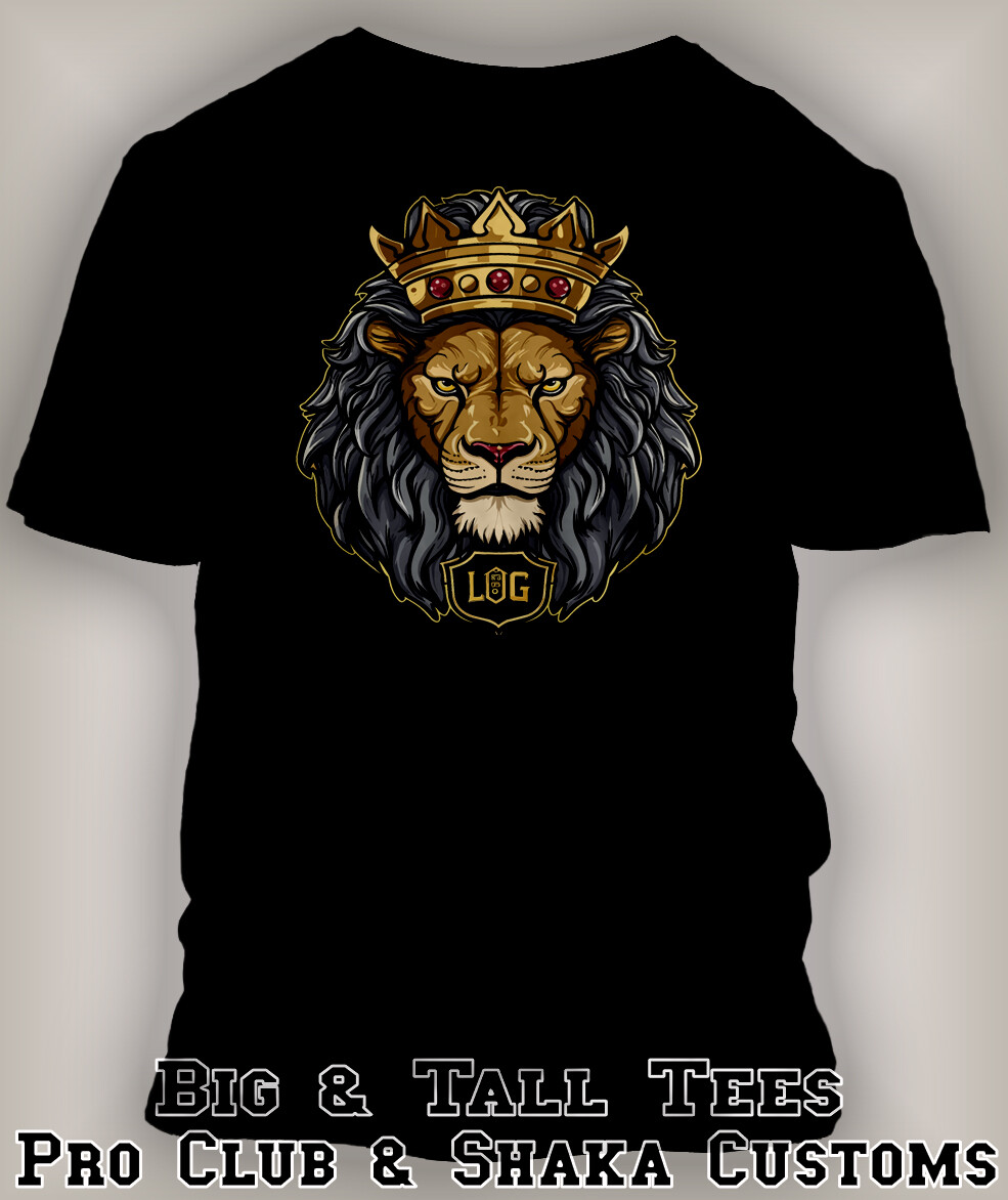 Crown Lion King Leo Zodiac Animal Face Mens Tee Shirt Funny