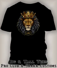 Crown Lion King Leo Zodiac Animal Face Mens Tee Shirt Funny Gift July Big & Tall