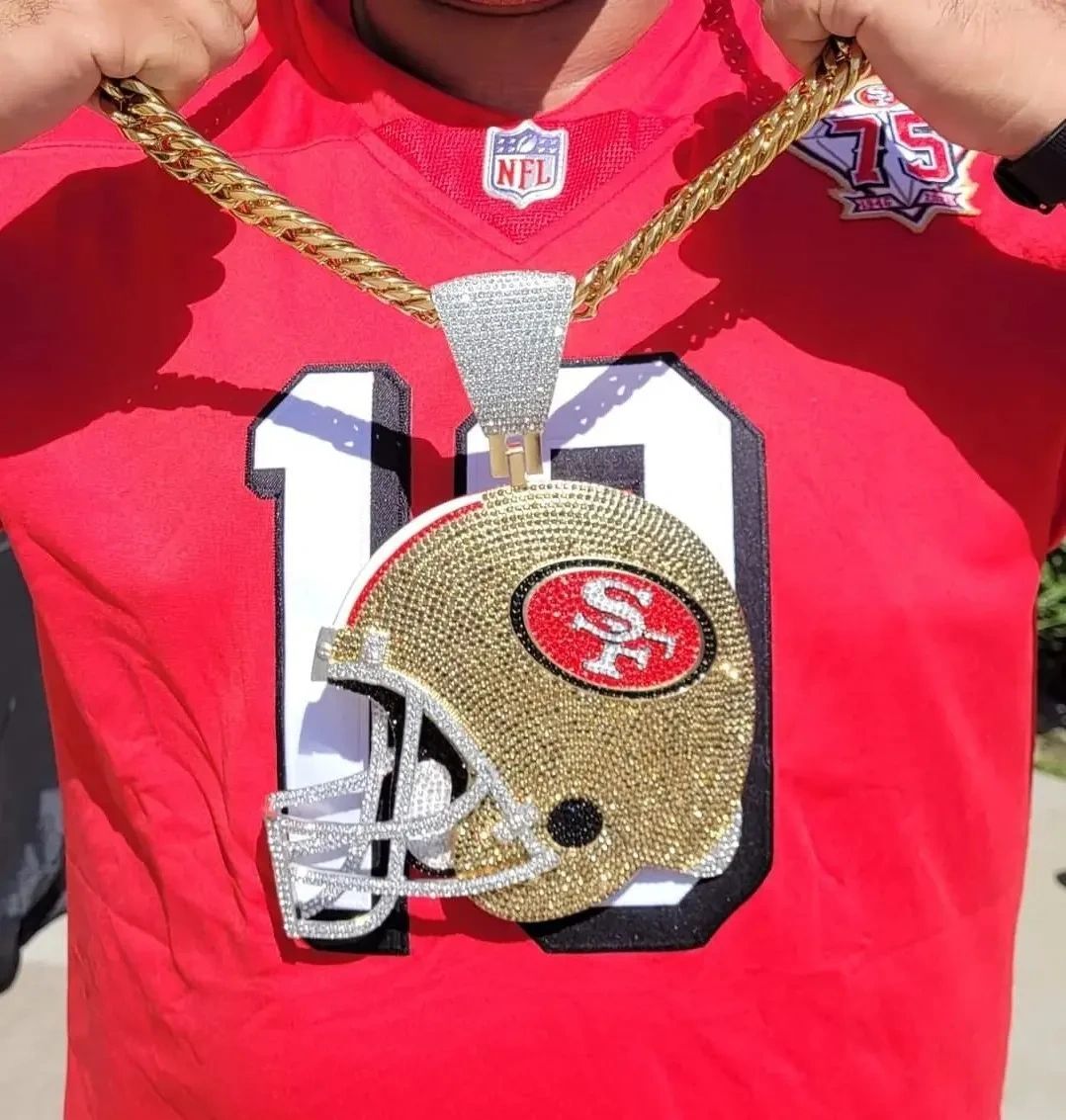 49ers Super Bling Helmet Medallion with chain