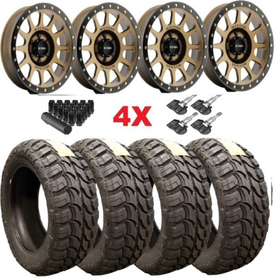 MR305 NV BRONZE METHOD WHEELS MUD TERRAIN TIRES MT 35 12.50 17 PACKAGE