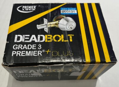 Premier Lock Deadbolt Grade 3 W 2 SC1 Keys Stainless Steel