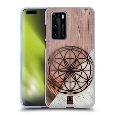HEAD CASE DESIGNS GEOMETRIC WOOD PRINTS SOFT GEL CASE FOR HUAWEI PHONES 4