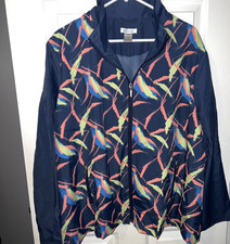 New Women's Dd Lifestyle Navy Blue Windbreaker Jacket Size 2x