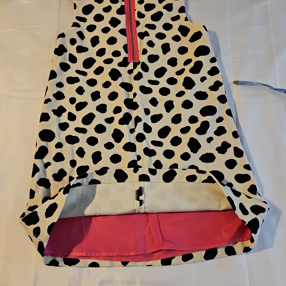 Vestido Mini Boden Jersey Blanco y Negro Estampado Vaca Rosa Forrado talla 9-10 años Foto 3 de 4