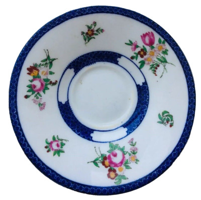 Antike Royal Doulton England Blau Weiß Teetasse Untertasse 