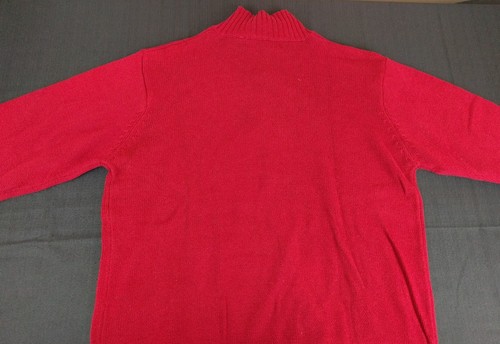 New Men's Oscar De La Renta Red Knit Sweater Button Up Large L 100% Cotton - Picture 6 of 7