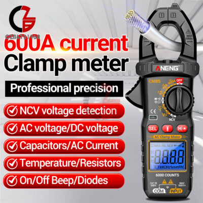 ANENG Digital Clamp Meter 6000 Count Multimeter NVC Amp AC DC Volt Current Test