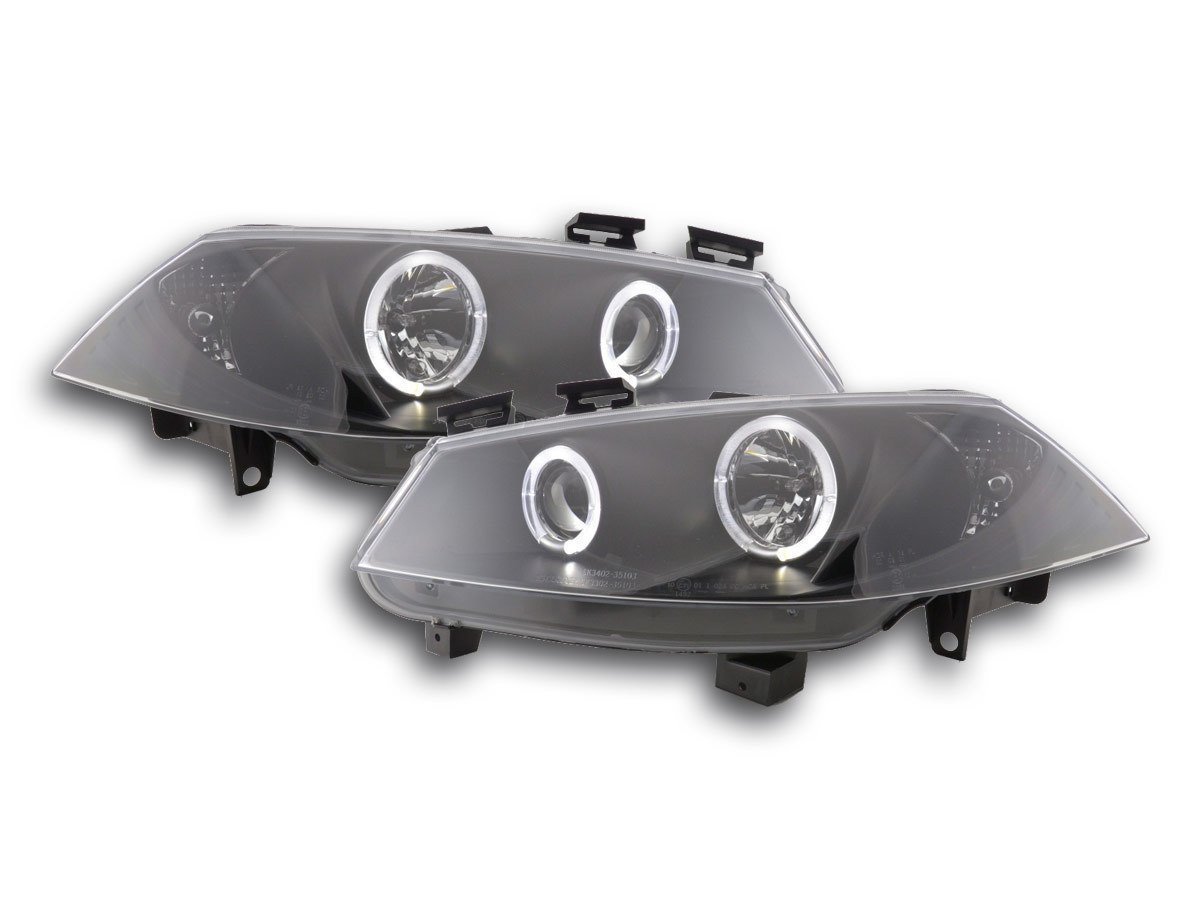 Optique phare avant Renault Megane 2 de 2002 à 2005 Angel Eyes noir