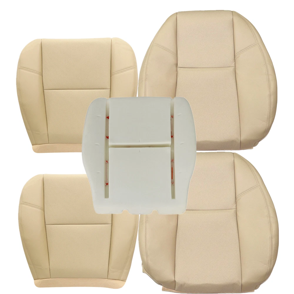 2009-2014 For Cadillac Escalade EXT Front Bottom Top AC Leather Seat Cover Tan