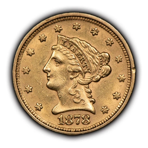 1878 G$2.50 Liberty Head Gold Quarter Eagle - Luster - AU Coin - SKU-G1359
