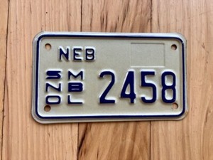 1980's Nebraska Snowmobile License Plate