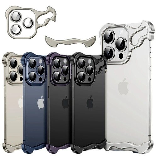 Titanium Alloy Metal Bumper Phone Case Cover For iPhone 15 16 Pro Max 16 Plus - Picture 1 of 26