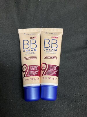 Lot Of 2 RIMMEL BB Very Light Cream 9-in-1 Lightweight Formula SPF15 30ml Each