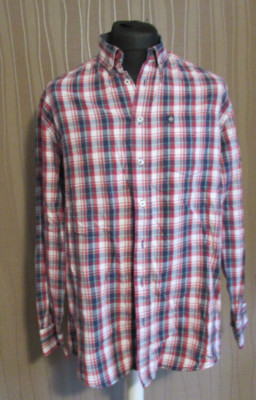 180  1302B J.T. ASCOTT Herren Hemd Gr. L blau rot grün weiß kariert Button Down