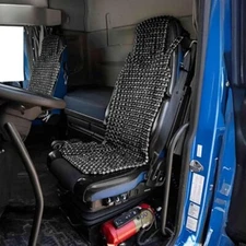 Zone Tech Beaded Seat Cover - Natural Wooden Beads Seat Cushion Black 2 Pack