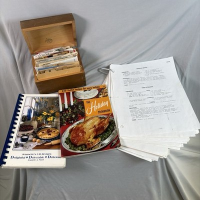 VTG Grandma's Recipe Card Collection 70 s,80 s Handwritten Clipped + Sheets 320+