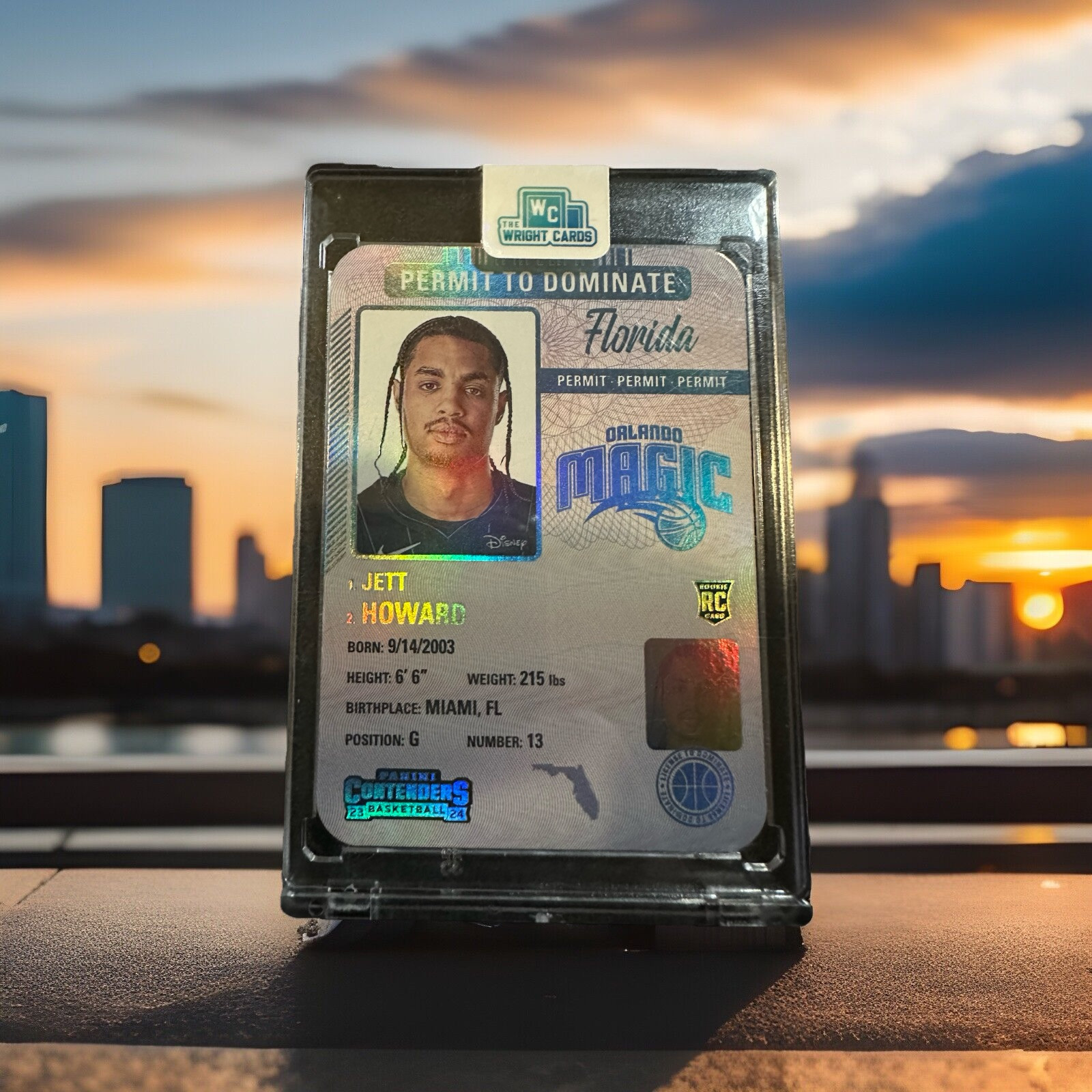 Jett Howard 2023-24 Panini Contenders Permit To Dominate RC SSP Case Hit #15