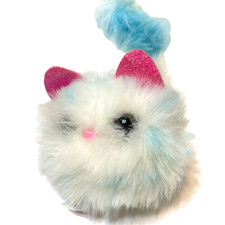 Pompsies Plush Blue and White Kitty Cat Stuffed Animal Wearable Pet 2018