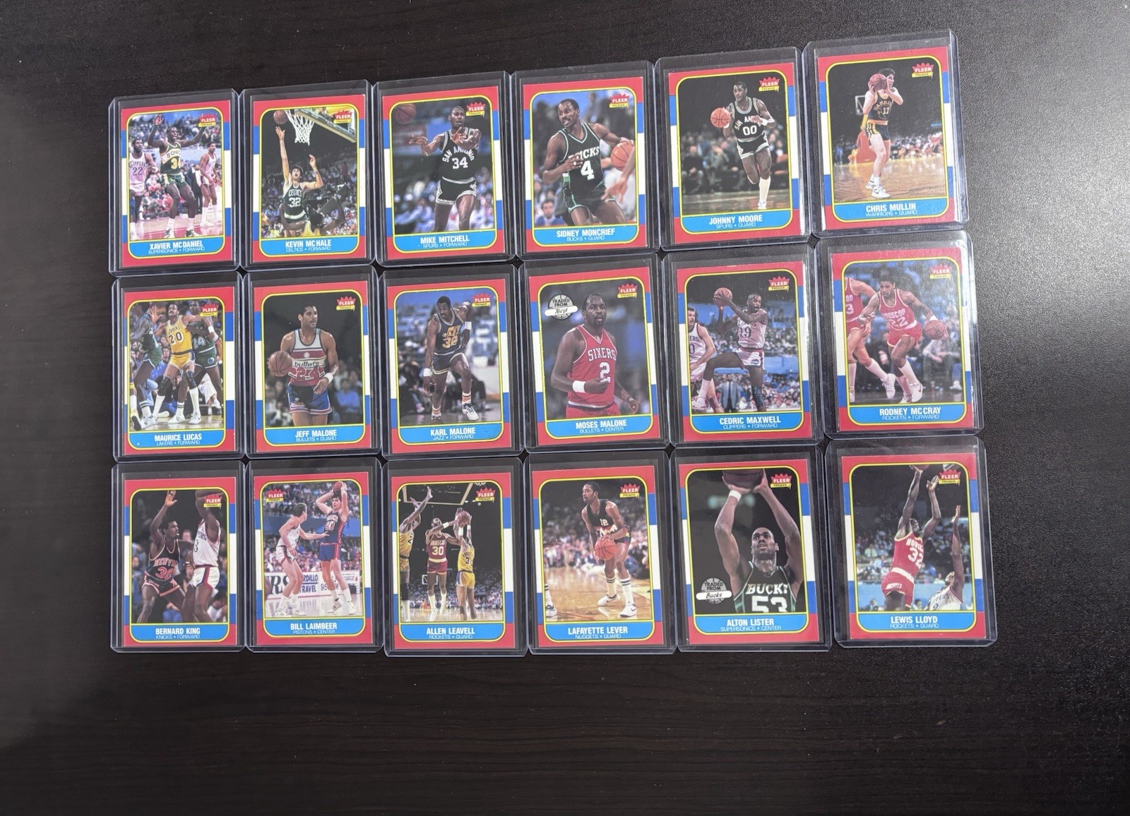1986-87 Fleer Basketball Complete Set 1-132 + STICKERS JORDAN PSA 7 + 6 STICKER view 7