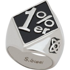 316L Stainless Steel 1 er One Percent Outlaw Biker Motorcycle Club Signet Ring