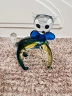 Large Murano Style Art Glass Cat Figurine Multicolor Sommerso Hand Blown Italy