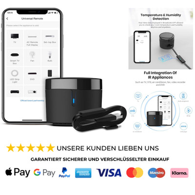 Universal IR Fernbedienung RM4 mini mit Temperatur Feuchtigkeit Sensor USB Kabel