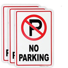 3 Pack No Parking Sign 10"x 7" .04" Aluminum Reflective Sign Rust Free