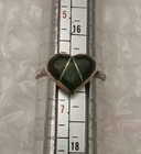 Vintage Sterling Silver Ladies Ring With Green Stone ~ Size 6.25