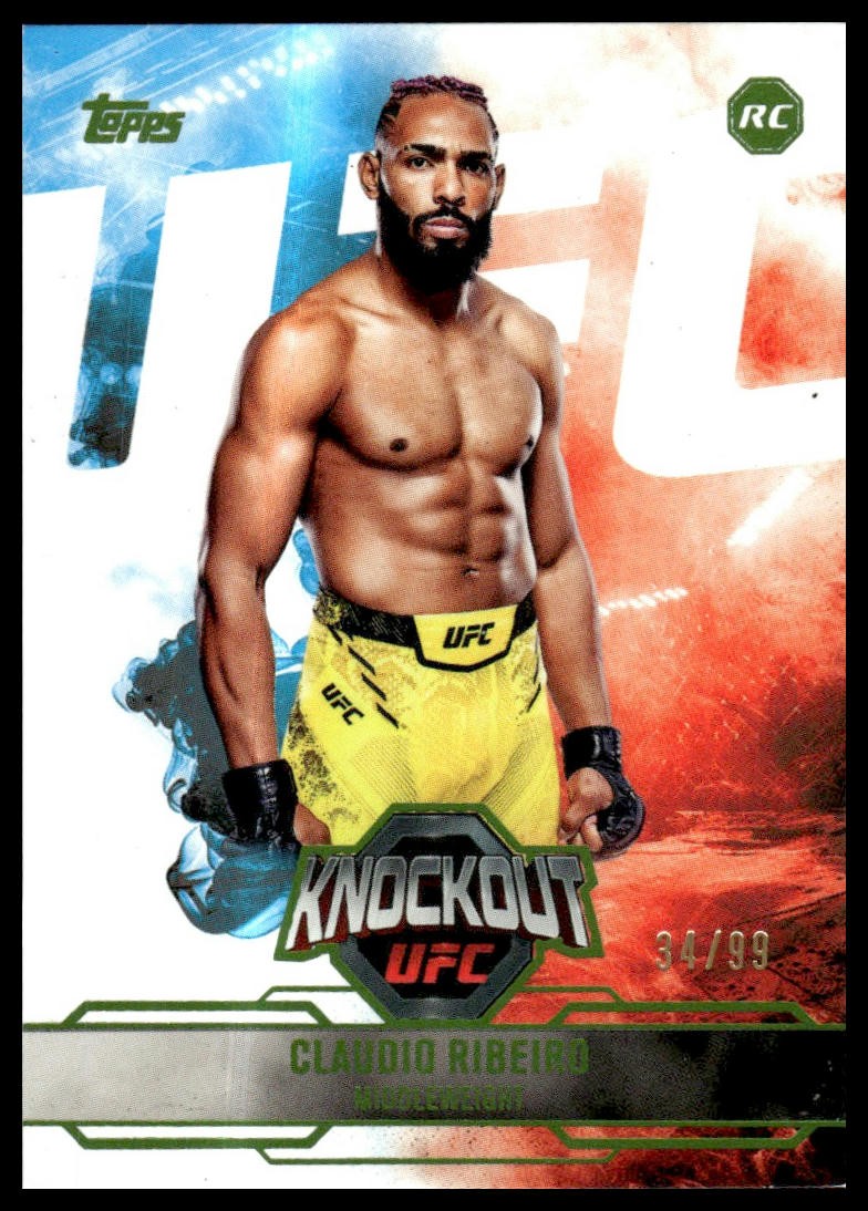 2025 Topps Knockout UFC #75 Claudio Ribeiro Lime Green #/99