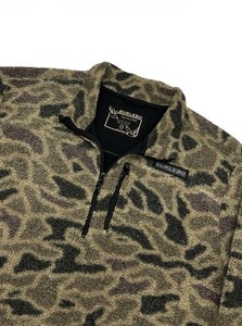 BURLEBO Sherpa Quarter Zip Pullover Men's Size XL Rocky Mountain Camo Excellent