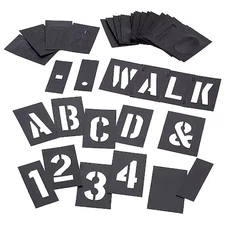 C.H. Hanson 10192 Stencil Set, Combination Set, Gothic Font, Pvc, 46 Pieces