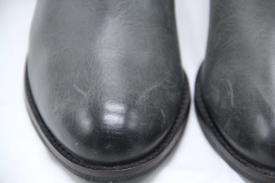 Botines Earth West Riverton para mujer talla 7 gris oscuro cuero botín tacón cremallera Foto 3 de 4