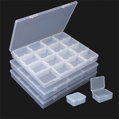 CHSZCHOMER Large Bead Storage Box - 48 Grids 8.3 x 6.9 x 1.1 inches, clear