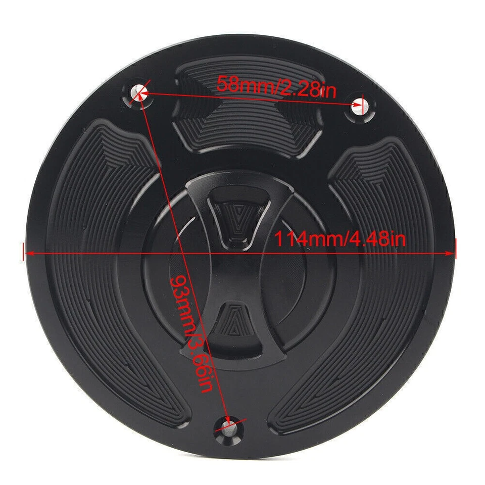 Tampa do tanque de combustível gasolina sem chave ajuste Honda CBR1000RR CBR954RR CBR929RR CBR600RR - Imagem 2 de 4