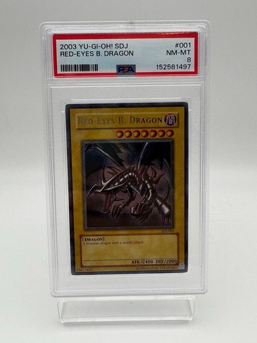 2003 YU-GI-OH! STARTER DECK: JOEY #001 RED-EYES B. DRAGON PSA 8