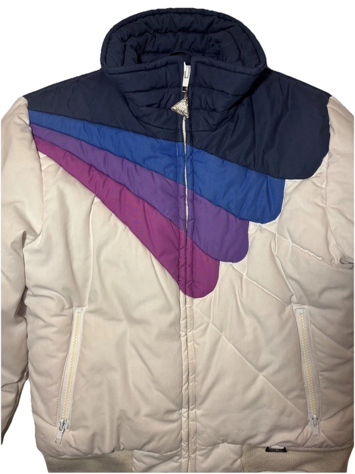 Vtg 70s 80s Snuggler Winter Ski Jacket Full Zip Fan Horizon Colorblock Womens 10 - Image 3 of 4