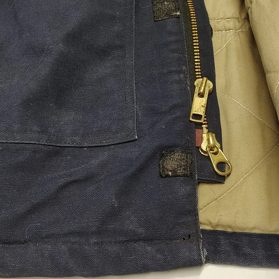 Carhartt FR Flame Resistant Men's XL Blue Overduck Coat Jacket Quilted Zip - Image 4 of 4