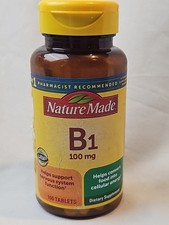 Nature Made Vitamin B1 100 mg Dietary Supplement for Energy Metabolism Exp 08/26